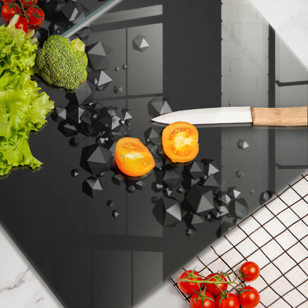 Glass chopping board 3D shapes abstraction