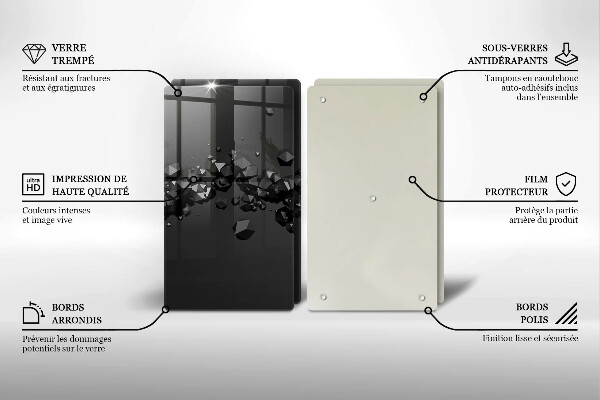 Glass chopping board 3D shapes abstraction