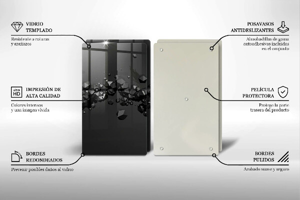 Glass chopping board 3D shapes abstraction