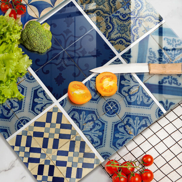 Glass chopping board Decorative tiles