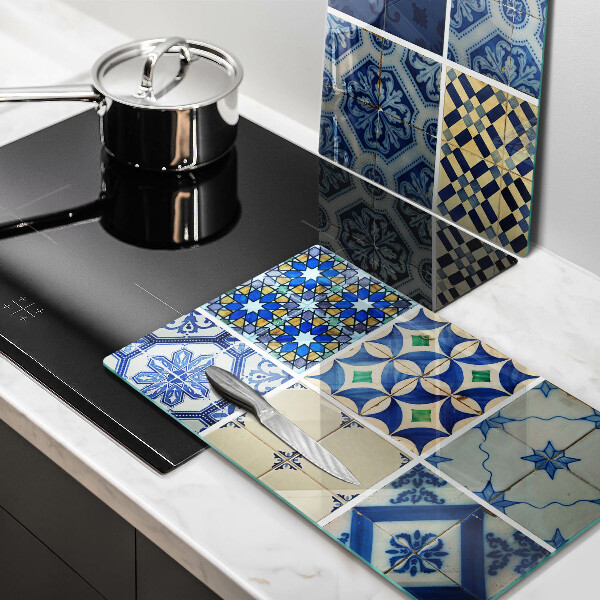 Glass chopping board Decorative tiles