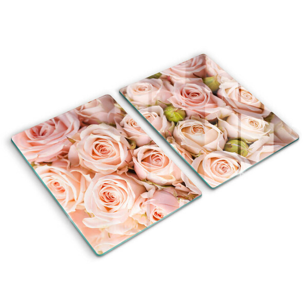 Glass chopping board A delicate bouquet of roses
