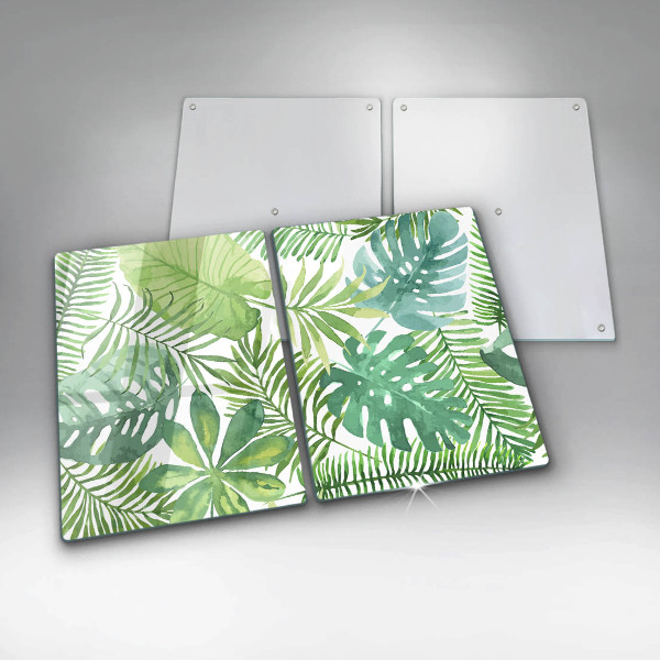 Glass chopping board Boho watercolors leaves