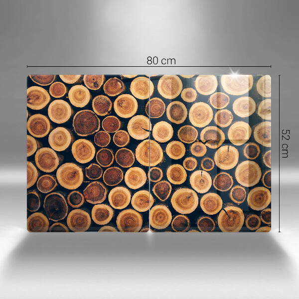 Glass chopping board Wooden stumps of trees