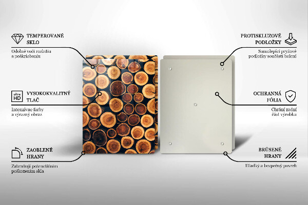 Glass chopping board Wooden stumps of trees