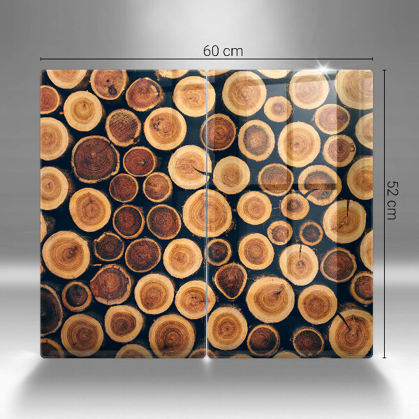 Glass chopping board Wooden stumps of trees