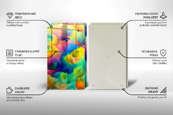 Glass chopping board Colorful abstraction