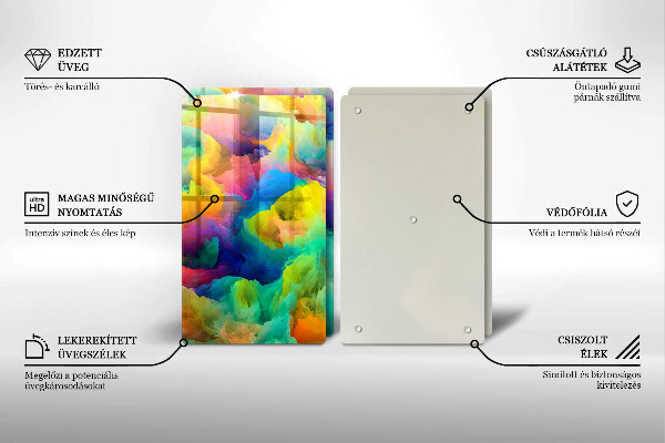 Glass chopping board Colorful abstraction