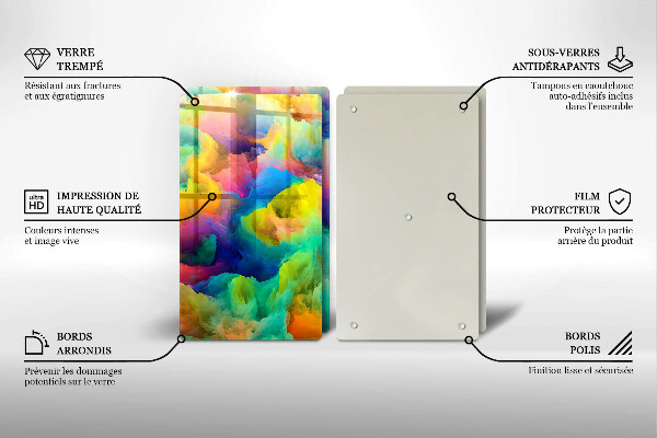 Glass chopping board Colorful abstraction