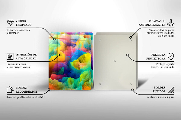 Glass chopping board Colorful abstraction