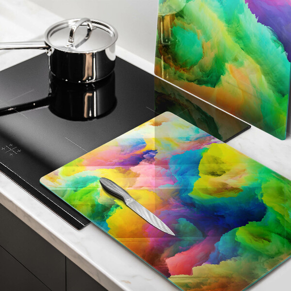 Glass chopping board Colorful abstraction