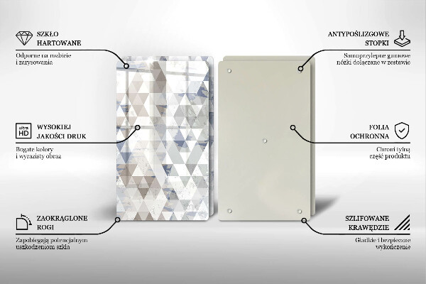 Glass chopping board Triangle pattern