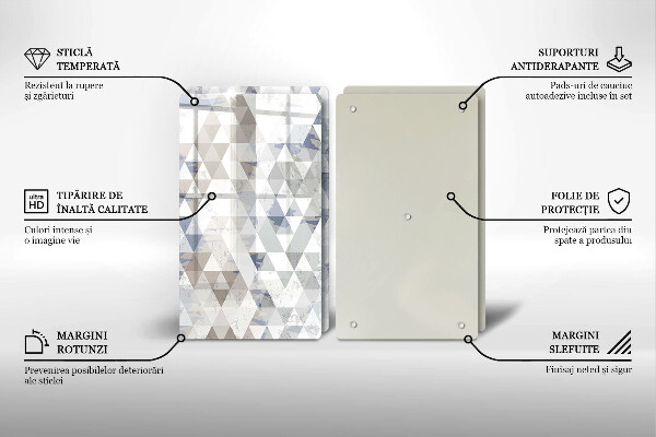 Glass chopping board Triangle pattern