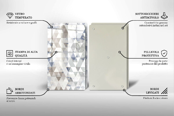 Glass chopping board Triangle pattern