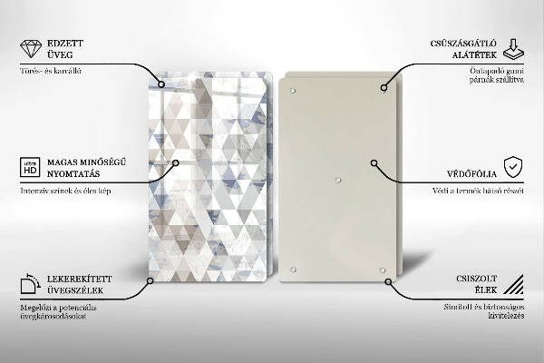 Glass chopping board Triangle pattern