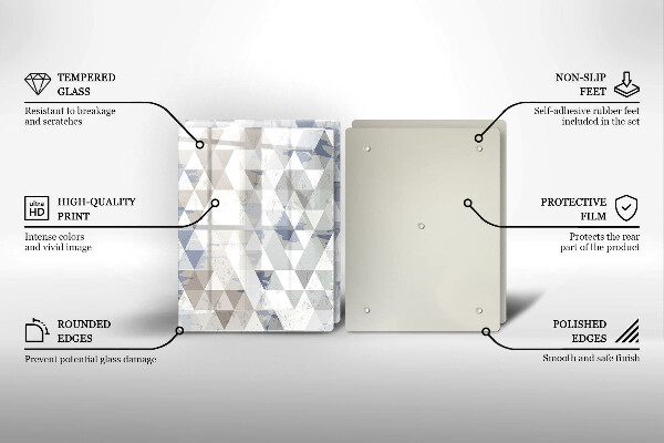 Glass chopping board Triangle pattern