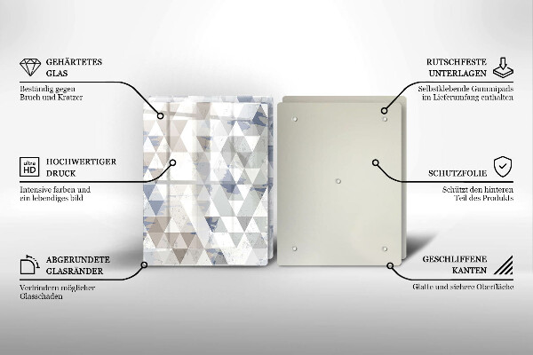 Glass chopping board Triangle pattern