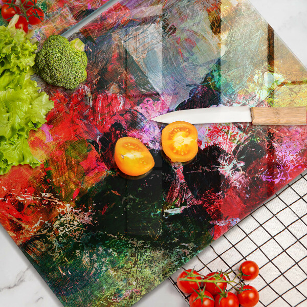 Glass chopping board Paint abstraction