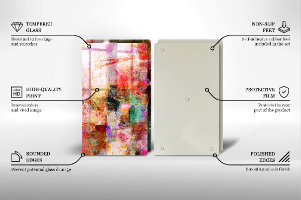 Glass chopping board Paint abstraction