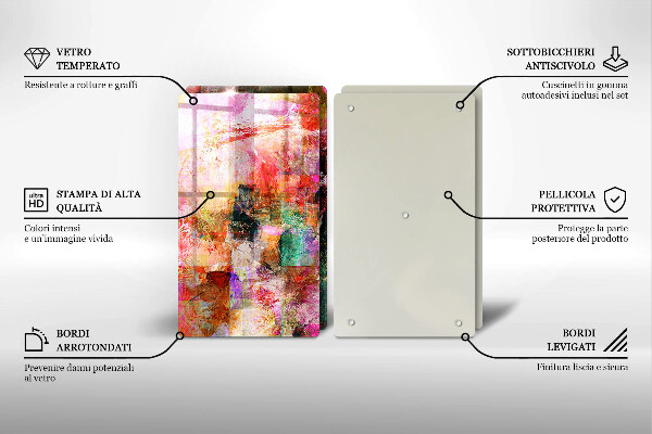 Glass chopping board Paint abstraction