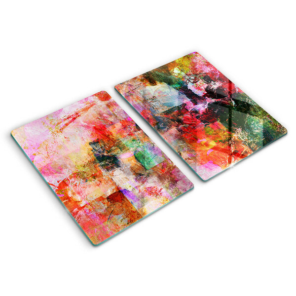 Glass chopping board Paint abstraction