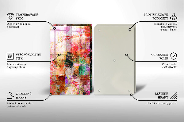 Glass chopping board Paint abstraction