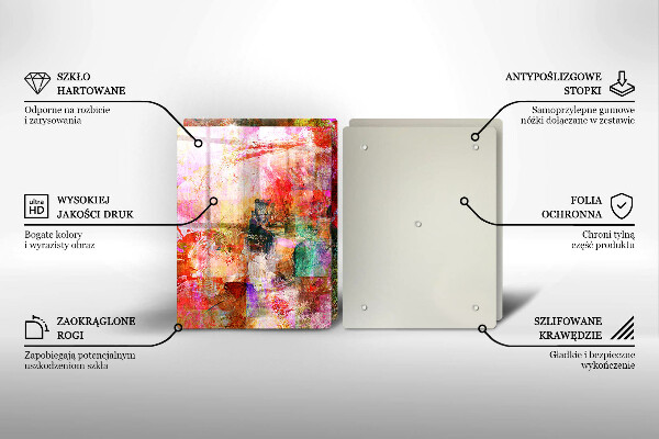 Glass chopping board Paint abstraction