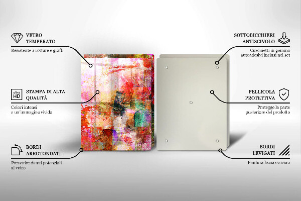 Glass chopping board Paint abstraction