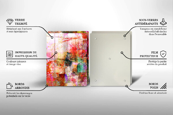 Glass chopping board Paint abstraction