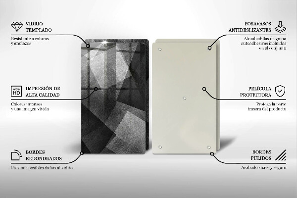 Glass chopping board Geometric abstraction