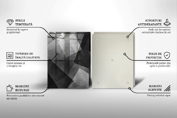 Glass chopping board Geometric abstraction