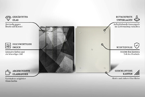 Glass chopping board Geometric abstraction