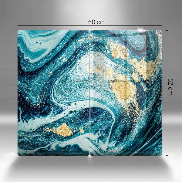 Glass chopping board Blue abstraction gold