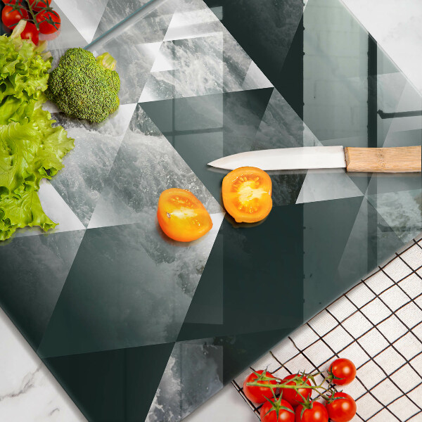 Glass chopping board Triangles and water