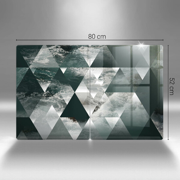 Glass chopping board Triangles and water