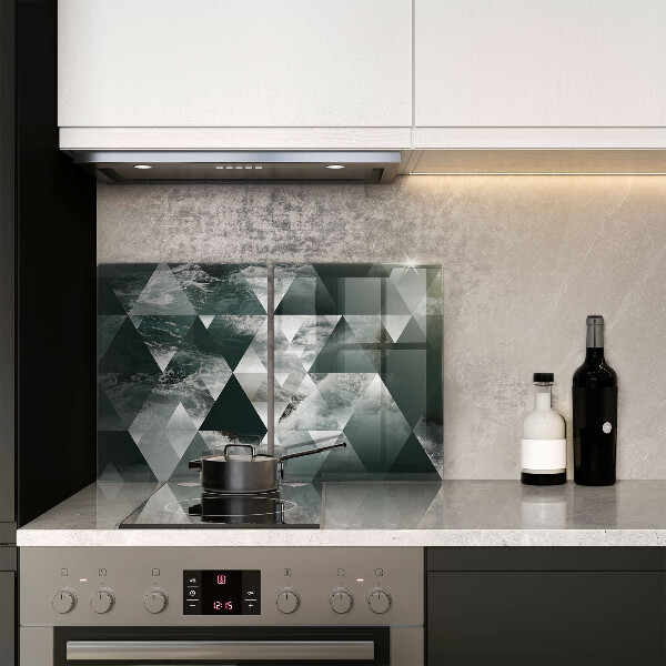 Glass chopping board Triangles and water