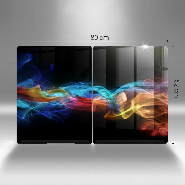 Glass chopping board Colorful smoke