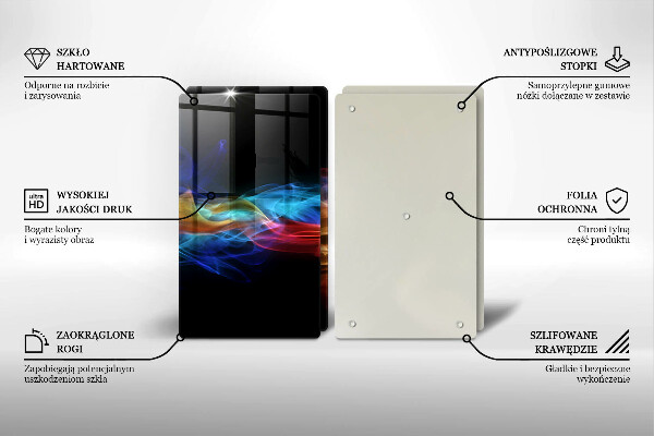 Glass chopping board Colorful smoke