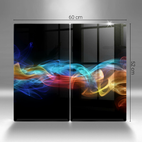 Glass chopping board Colorful smoke