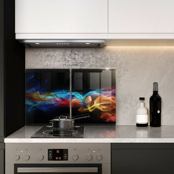Glass chopping board Colorful smoke