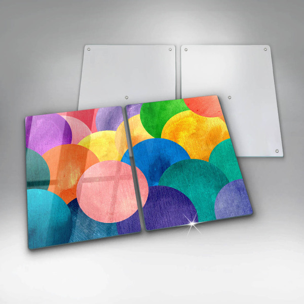 Glass chopping board Colorful wheels