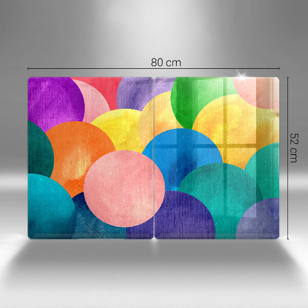 Glass chopping board Colorful wheels