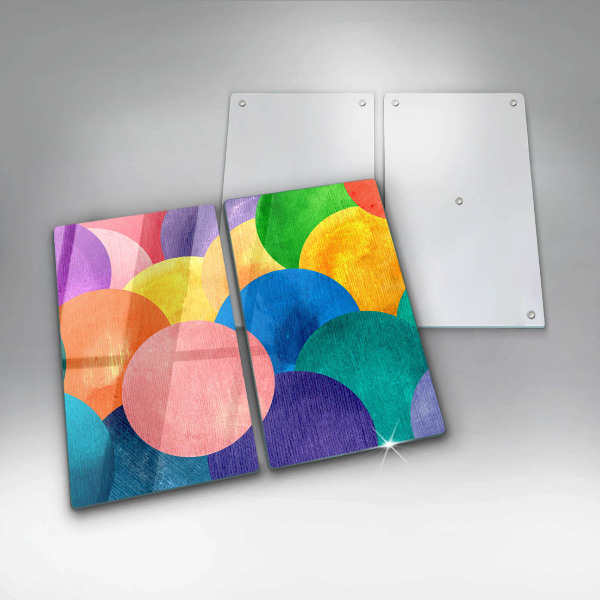 Glass chopping board Colorful wheels