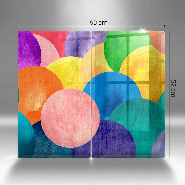 Glass chopping board Colorful wheels