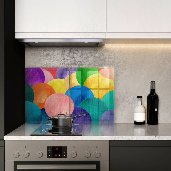 Glass chopping board Colorful wheels