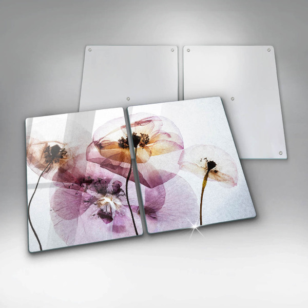 Glass chopping board Delicate flowers