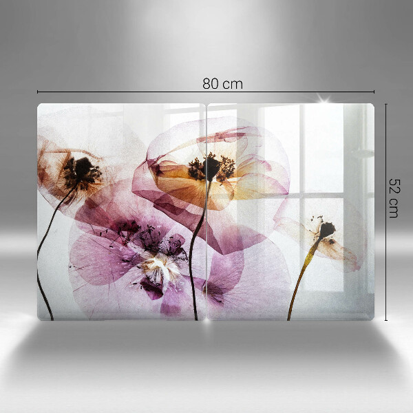 Glass chopping board Delicate flowers