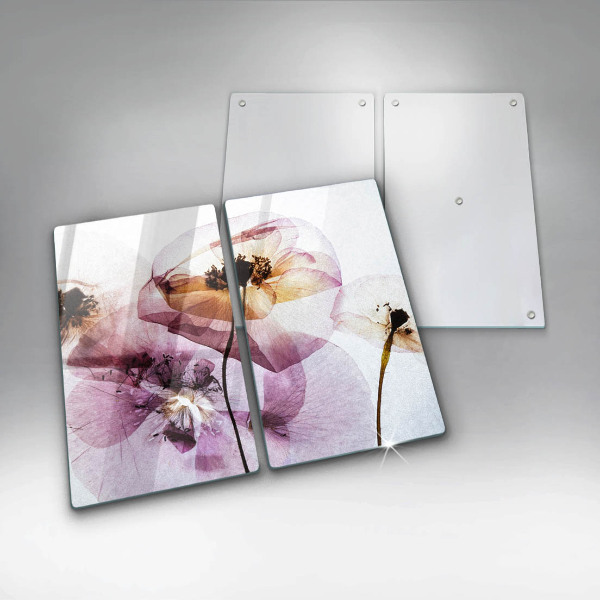 Glass chopping board Delicate flowers