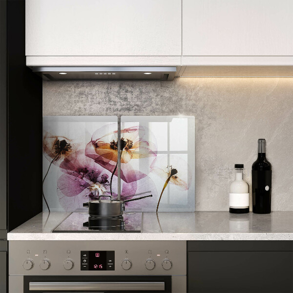 Glass chopping board Delicate flowers