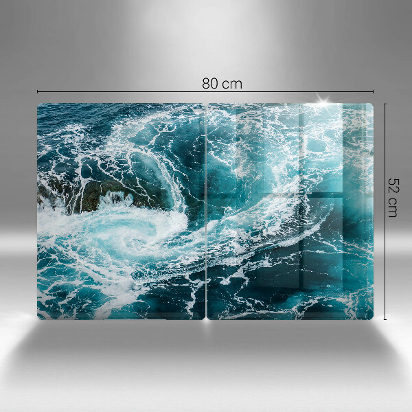 Glass chopping board Foamed water waves